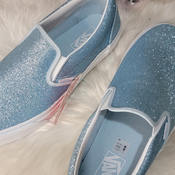 Vans Glitter Blue Slip-On Sneakers - Picture 5 of 10